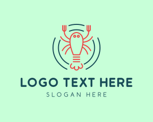Sea Creature - Seafood Lobster Plate logo design