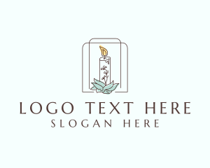 Wax - Scented Floral Candle logo design