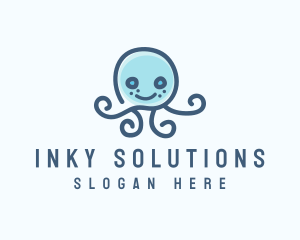 Happy Aquatic Jellyfish logo design