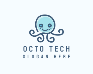 Happy Aquatic Jellyfish logo design