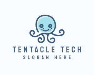 Happy Aquatic Jellyfish logo design