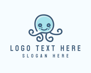 Squid - Happy Aquatic Jellyfish logo design