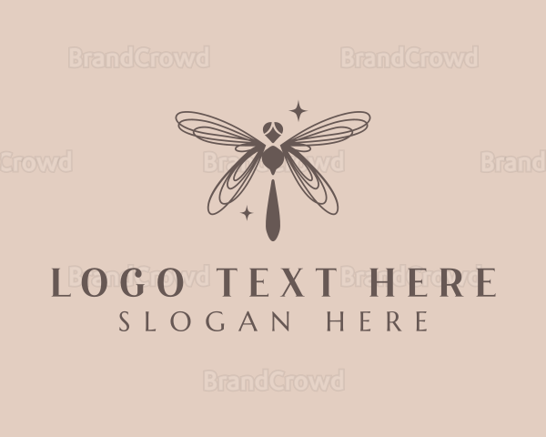 Stylish Dragonfly Wings Logo