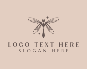 Stylish Dragonfly Wings Logo