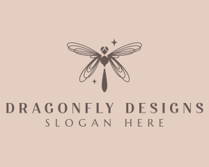 Stylish Dragonfly Wings logo design