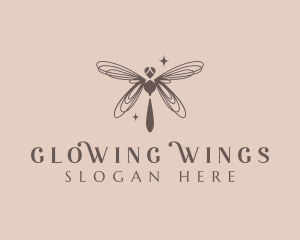 Stylish Dragonfly Wings logo design