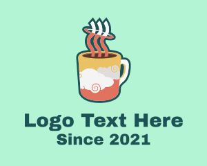 Latte - Hot Mug Clouds logo design