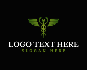 Caduceus - Medical Caduceus Staff logo design