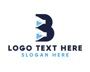 Flask - Blue Flask B logo design