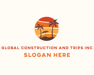 Travel - Sunset Beach Vacation logo design