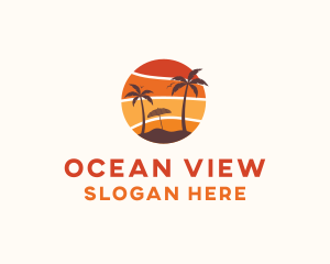 Sunset Beach Vacation logo design