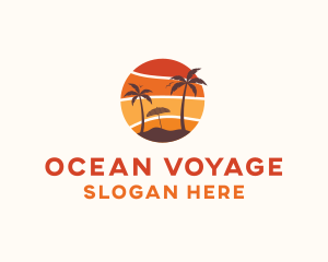 Sunset Beach Vacation logo design