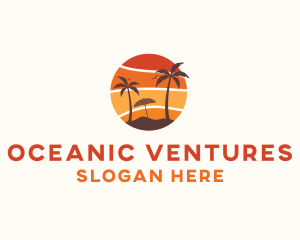 Sunset Beach Vacation logo design