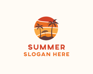 Sunset Beach Vacation logo design