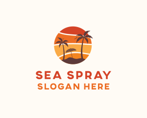 Sunset Beach Vacation logo design