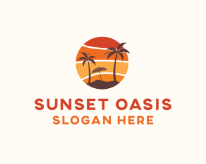 Sunset Beach Vacation logo design