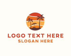 Island - Sunset Beach Vacation logo design