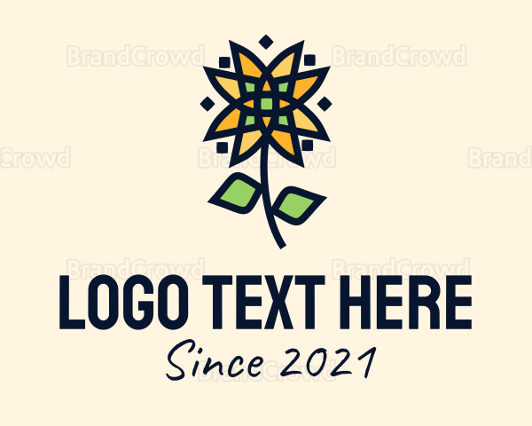 Geometric Sunflower Garden Logo