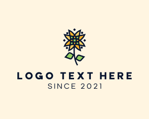 Flower Shop - Geometric Sunflower Garden logo design