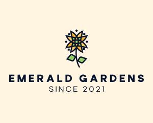 Geometric Sunflower Garden logo design