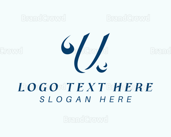 Pretty Swoosh Letter U Logo