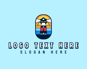 Scenic - Coastal Beacon Lighthouse logo design