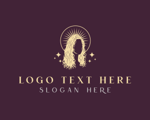 Luxury - Goddess Rays Crown Woman logo design