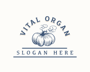 Vegetarian Organic Pumpkin logo design