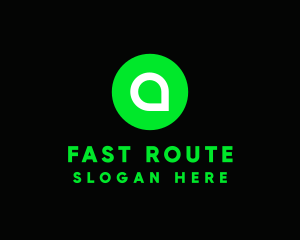 Route - Green Pin Locator logo design