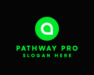 Route - Green Pin Locator logo design