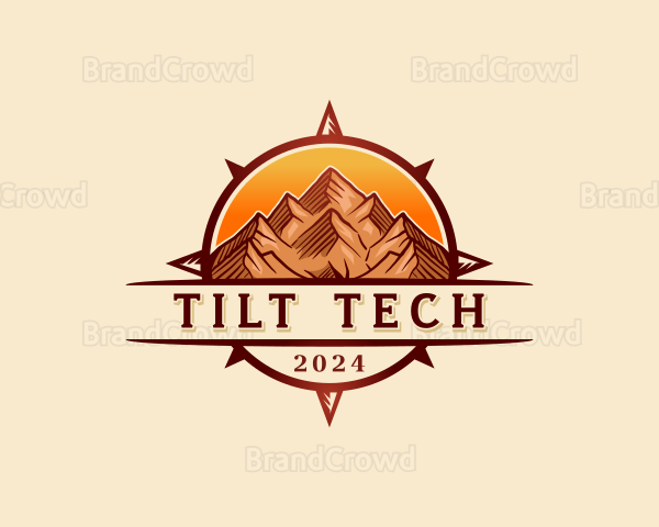 Mountain Compass Sunset Logo