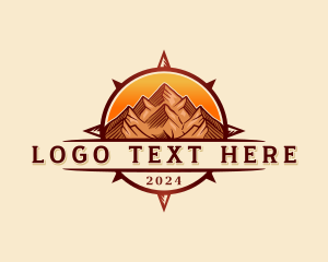 Map - Mountain Compass Sunset logo design