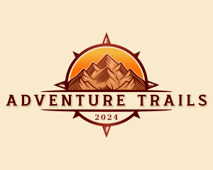 Mountain Compass Sunset logo design