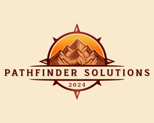 Mountain Compass Sunset logo design