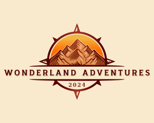 Mountain Compass Sunset logo design