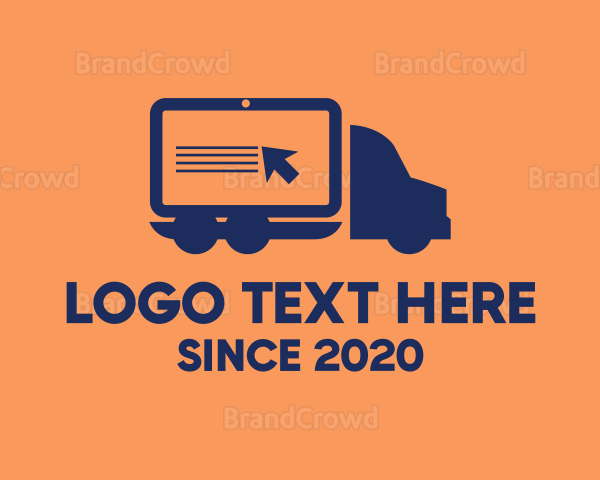 Digital Truck Cargo Delivery Logo