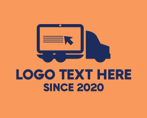 Online Delivery - Digital Truck Cargo Delivery logo design