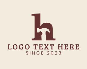 Worker - Hammer Repair Letter H logo design