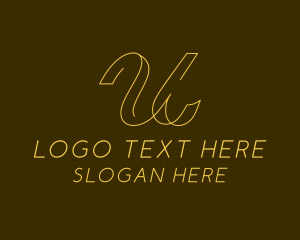 Monoline - Elegant Cursive Letter U logo design