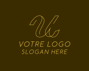 Elegant Cursive Letter U Logo