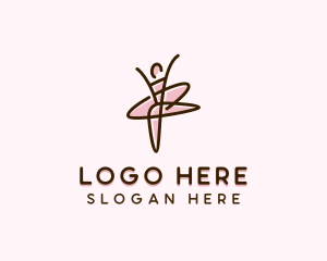 Ballerina Dancer Ballet logo design