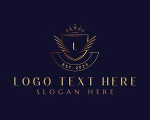 Elegant - Royalty Wings Shield Badge logo design