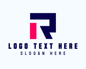 Initial - Blocky Letter R logo design