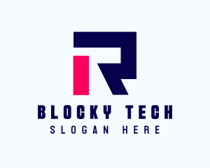 Blocky - Blocky Letter R logo design