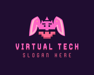 Online Gaming - Pixel Bunny Rabbit logo design