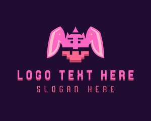 Cyborg - Pixel Bunny Rabbit logo design