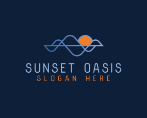 Sound Wave Sunset logo design