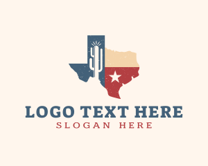 Cactus - Cactus Texas Map logo design