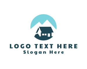 Glamping - Mountain Travel Cottage logo design