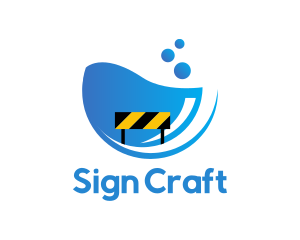 Water Hazard Sign logo design